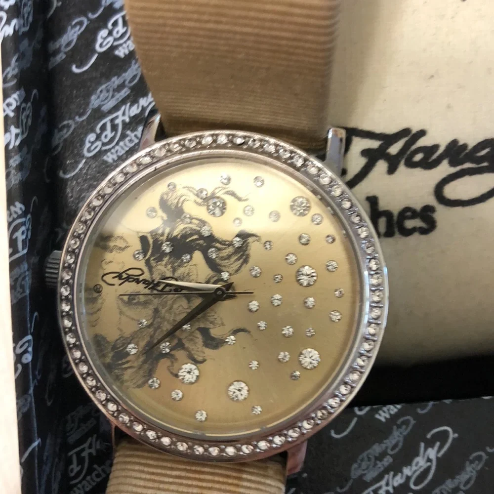 Ed Hardy watch gold with Swarovski  crystals